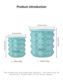 1pc- Outdoor Round Plastic Ice Bucket With Lid, Silicone Ice Bucket, Bar Double Champagne Wine Beer Bucket, Ice Cube Mold Ice Tray, Large Silicone Ice Bucket, (2 In 1) Ice Maker, Round, Portable, Outdoor, Home (Sky Blue) - Multicolor - View 6