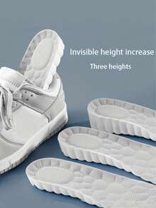 1 双男女增高鞋垫，减震全垫，舒适鞋垫，适用于运动鞋、休闲鞋、运动鞋 - 灰面白底2.5cm - 查看 2