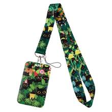 1 pieza de Titular de tarjeta con cordón con diseño de gato y corazón, funda rígida para tarjeta de identificación, llavero, adecuado para tarjeta de metro, tarjetas de identificación, tarjetas de trabajo, tarjetas de estudiante, tarjetas de exposición, insignias de eventos