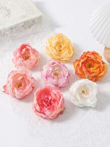 5pcs Artificial Peony Flower Hair Accessories, Handmade Hair Clips For Bridal Hairstyle, Wedding Photography Props, Multiple Colors Available