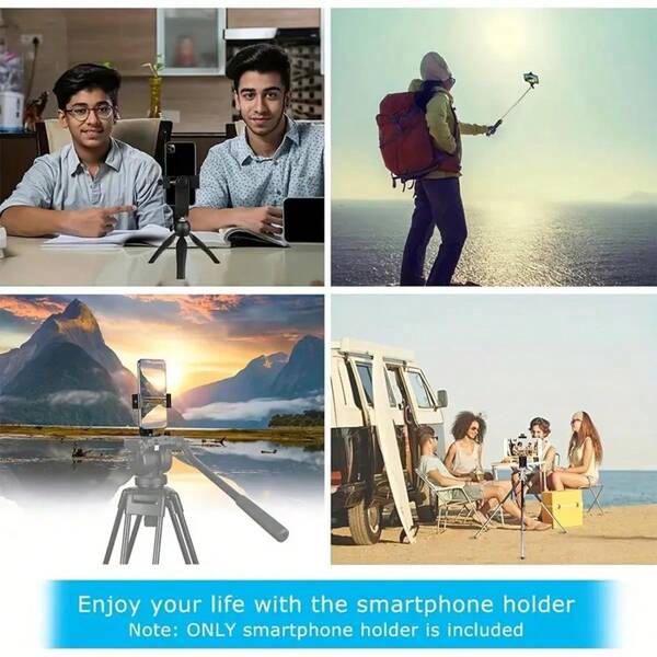 1 Stück stabiler ABS Harz Handyhalter mit drehbarem Ständer, vertikal & horizontal einstellbare Klemme, 1/4" Gewindeschnittstelle, universelle Stativhalterung für Handy, Selfie-Stick, Kamera-Ständer