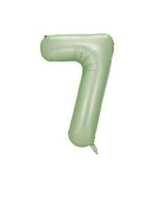 1 个 32 英寸橄榄绿色数字气球，生日快乐派对气球，1 岁生日装饰铝箔气球