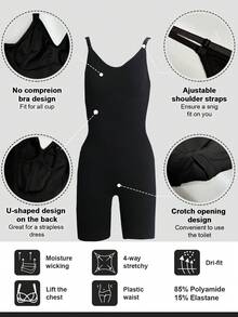 1pc Women Back-Less, Butt-Lift, Tummy Control Seamless Bodysuit - Black - View 9