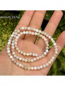 1 Peça Pérolas de Concha do Mar Natural, Contas Redondas de Concha de 3mm, 4mm, 5mm, Espaçadores Redondos de Concha para Fabricação de Joias, Suprimentos Artesanais para Colar, Pulseira, Anéis e Mais