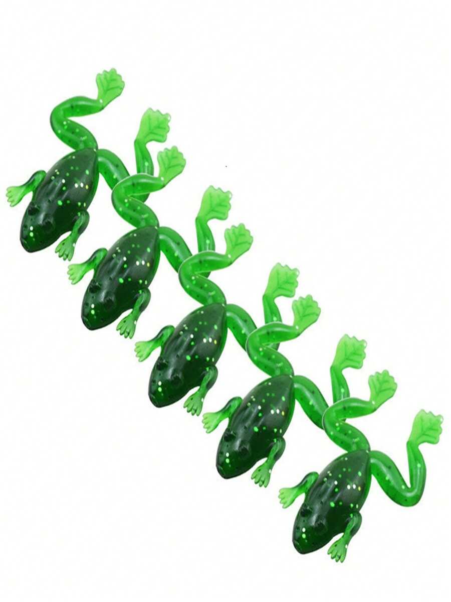 10pcs 5cm/3g Green Frog-Shaped Soft Fishing Lures, Suitable For Bass, Carp, Perch Fishing Accessories - Green - View 1