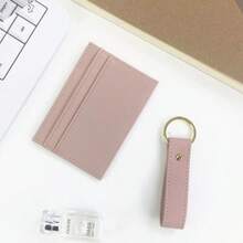 Gift Set PU Leather Cross Pattern Crocodile Textured Card Holder & Keychain Unisex Large Capacity Minimalist Multi-Purpose Credit Card Wallet Case For Men Wallet Mini Wallet Purse Wallet For Women Wallet