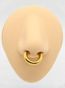 1 pieza de gran calibre Clicker de septum de 10 mm a 2 mm 12G, redondo, liso, de acero inoxidable 316L, pendientes únicos con bisagra, aro de segmento de septum perforado grande, joyería corporal punk para expansión de orejas