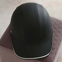 Baseball Cap Style Safety Hard Hat For Cafe Racer Chopper Scooter Motorcycle Half Helmet - Black - View 4