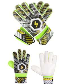 1 Pair Football Goalkeeper Gloves, Latex Anti-Slip Shock Absorbing Goalkeeper Gloves Suitable For Teens And Adults