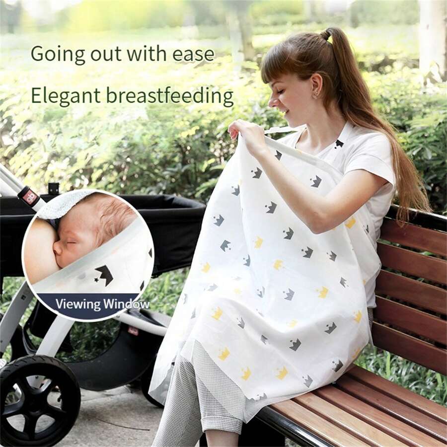 1pc Nursing Cover Up For Mothers, Outdoor Breastfeeding Shawl, Modesty Apron, Nursing Tank Top, Summer