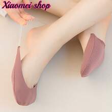 6双装女士隐形无缝隐形袜，防滑透气丝滑船袜，适合高跟鞋和拖鞋，夏季