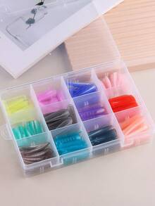 12 Different Shapes Reusable Nail Film Paperless Tray Extension Nail Mold 3D Design Fake Nail Tip Nail Mold Set In Box Colourful Spring Summer Nails Press On Nails Quick Extension Mold - Multicolor - View 4