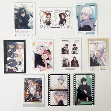 Jujutsu Kaisen 10pcs Jujutsu Kaisen Transparent Cards, Mini Cards, Gojo Satoru Anime Merchandise, High Definition Self-Printed Transparent Cards, Card Gifts And Greeting Cards School Supplies,Back To School