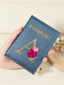 1 件 A-Z 26 个字母时尚字母印花时尚勃艮第护照夹，高品质 PU 皮革护照钱包，带卡槽，可存放信用卡、登机牌和身份证，紧凑型旅行必需品整理器，适合女性、男性和学生 - 酒紅色 - 查看 68