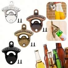 Bottle Opener Wall Mounted Vintage Retro Alloy Hanging Open Beer Tools Four Colors Available Beer Soda Stonego Bar Accessories Kitchen Gadgets