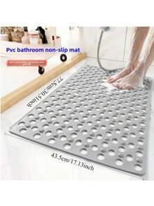 Tapis de bain antidérapant avec ventouses, tapis de douche à séchage rapide avec design à trous ronds, anneaux de massage, convient pour les salles de bain domestiques et d'hôtel, baignoires, gris, bleu ciel, essentiels de salle de bain d'hôtel | Tapis de bain de massage | Tapis de douche, tapis de salle de bain
