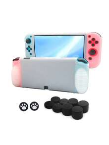 一套Switch OLED游戏保护壳 + 10个摇杆帽，硅胶材质，防摔防尘防刮，符合人体工学的握柄设计，长时间游戏舒适。 - 彩色 - 查看 10