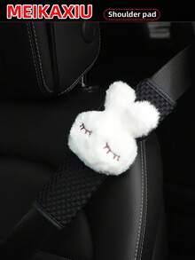 MEIKAXIU 1pc Cute Panda Rabbit Bear Design Breathable Massage Mesh Car Shoulder Seat Belt Cover, Women - one-size - View 13
