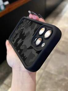 迷彩彩绘凹槽新款黑色防摔加厚简约时尚外壳兼容 16 ProMax / 13 / 16 / 15，彩绘15 ProMax，P13手机壳P14女款P11软壳P12防摔XS.XR /78P.78GES2 16/15/ XR / 16 PROMAX/7P8P/P12PROMAX/P13PROMAX/P14PROMAX /P13/P14/P11/P12/P14女款软防摔XS/S/XSMAX/78GES手机壳保护套 - 彩色 - 查看 5