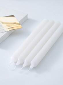 4pcs 10-Inch Smokeless And Odorless Candles Long Air Purification Candles Home Birthday Candles White Candlestick Candles Banquet Party Romantic Wedding Venue Decoration Props