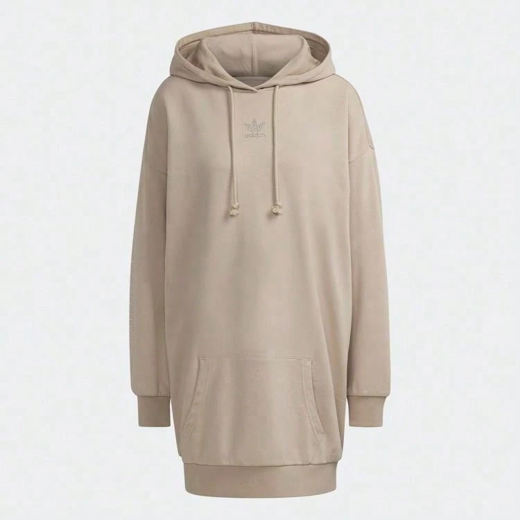 Adidas 女士秋季连帽宽松运动休闲连衣裙 HF9208 - 杏色 - 查看 1