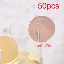 2/10/20/50/100 Pcs Custom Wine Charm With Names, Wedding Name Place Card Ideas Glass Marker Wine Charm Wedding Drink Tags Cocktail Champagne Charms Drink Label Glass Charm Place Setting, Multi-Functional, Durable, Ornamental, Reusable, Exquisite, Stylish, High-Quality, Colorful, Modern, Custom, Personalized, Unique, Home, Garden, Office, For Anniversaries, For Valentine's Day, For Mother's Day, For Birthdays, For Father's Day, For Graduation, For Weddings, For Housewarming,Vacay Vibes,Graphic Print