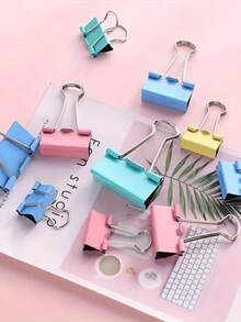 Set Of 48 Paper Clips Clamps Colorful Clips Office School Kit 25mm/32mm/41mm Back To School - Colored - 51mm (12 Units) - View 4
