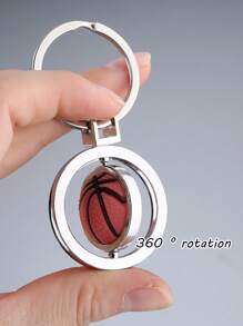 1 Customized Sports Style Keychain Basketball, Football Mini Metal Pendant Bag Accessory, Customized Text, Fun Gift