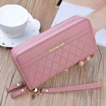 New Style Women Long Wallet, Fashion Clutch Hand Bag, Double-Zipper Cell Phone Purse With Large Capacity & Multiple Card Slots, Suitable For Daily Use, Shopping, Office, Outings, Mother's Day/Birthday Gift
