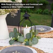 1/2/3 Pcs Artificial Eucalyptus Leaves Candle Rings 9.8 Inch Wedding Center Greenery Candle Rings Wreath Pillar Candle Holder For Spring Summer Wedding Home Door Tabletop Decoration Table Centrepiece - Multicolor - View 11