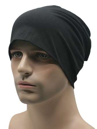 1pc Knitted Beanie Hat, Unisex Stretchy Breathable Thin Skull Cap For Spring Autumn, Summer Sun Protection Winter Gear Men's Winter Clothing