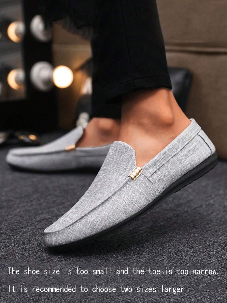 Men's Loafers New Casual Shoes Versatile Moccasins Slip-On Fisherman Shoes Slouchy Shoes Fabric Flat Boat Shoes Men's Shoes Black Formal Shoes Flat Fabric Shoes Flat Slip-On Shoes (Run Small And Narrow, Please Order 2 Sizes Up)
