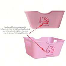Sanrio 1 pièce Panier de rangement en plastique hello kitty de Sanrio, parfait pour organiser des articles de papeterie mignons, du ruban, des cosmétiques et des fournitures de salle de bain. Convient pour une utilisation sur le bureau. Idéal pour les cadeaux de stockage à la maison, anniversaire, remise de diplôme
