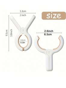 8pcs/Extra Large Beach Towel Clips , 3.74inch Towel Clips For Beach Chairs Cruise Heavy Duty, Towel Holder Clips For Clothes Pool Boat, 2 Colors Khaki And Blue - Multicolor - View 3