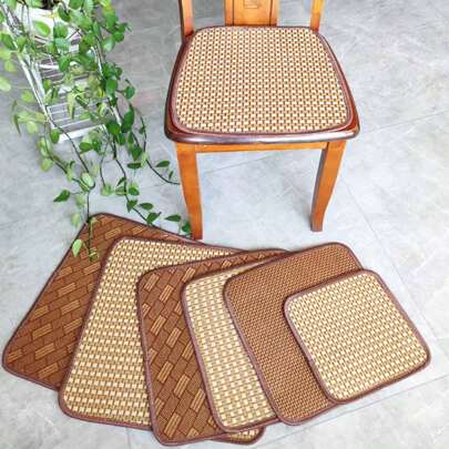 1 pieza Cojín de silla de madera con diseño de césped para verano, cojín transpirable antideslizante para silla de oficina, almohadilla cuadrada de enfriamiento para decoración del hogar