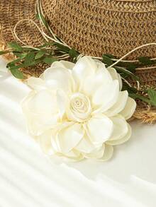 1 件手工烧边花朵时尚胸针，男女通用设计，适合节日、派对