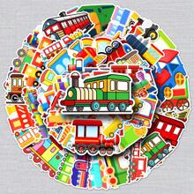 50pcs Cartoon Train Doodle Stickers For Scrapbooking, Drawing Board, Phone Case, Decorative Stickers Room Decor Wall Decor Wall Sticker