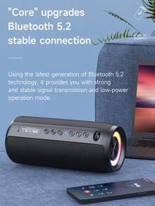 Zealot S51PRO 戶外便攜式40W高功率藍牙音箱，支援TF卡/USB/AUX/TWS立體聲低音喇叭，IPX6級尼龍矽膠防水帶呼吸閃光燈設計，可連接手機/平板電腦/電視/電腦，適用於室外便攜式/家庭劇院/沙灘派對 - 黑色 - 查看 7
