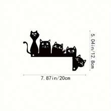 1PC Classic Cat Silhouette Metal Door Corner Decor – Creative Hanging Wall Art For Home & Holiday Decoration