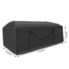 Patio Cushion Storage Bag, Waterproof, Windproof, Dustproof, UV Resistant, Black 420D Ox Cloth, Zipper Closure, Ergonomic Carrying Handles, Rectangular - Black and White - View 10