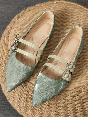 WHDXY 1 双女士尖头平底鞋，柔软皮革办公室工作鞋，百搭休闲莫卡辛便鞋，舒适低跟低鞋面通勤平底鞋