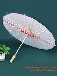 Elegant White Paper Parasol - Perfect For Weddings And Photo Props, DIY Painting, Handmade Crafts, Wedding Party Decor, UV Protection Design