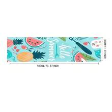 1pc/5pcs/7pcs, Home Decor, Summer Style Lemon Pattern Polyester Printed Table Runner With 6 Placemats - Polyester, Rectangle, Holiday Decorative Fabric Table Runner, Home Decor, Kitchen & Dining Table Decoration, Room Decor, Table Runner