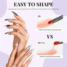 DuoLingDai 6pcs Poly Nail Gel Set, 0.51oz Quick Build Acrylic Builder Gels In Assorted Colors, USB Powered Nail Art Kit With Nail Glue & Molds, No Battery Required - Ideal For DIY Manicures, Nail Art Tools|Versatile Nail Designs|Glossy Finish Gels, Nail Tech Supplies - 彩色 - 查看 2