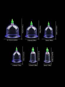 拔罐套装，7/16件美容真空拔罐按摩杯，带真空泵的中式拔罐套装，家用拔罐套装，美容院按摩拔罐套装，治疗师的理想选择，针灸和艾灸的选择 - 彩色 - 查看 4