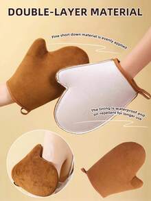 3 Pieces Reusable Body Face Self Tanning Mitts Double Sided Lotion Applicator Tanning Mitts Washable, Reusable Body And Face Self Tanning Mitts, Double Sided Lotion Applicator Mitts, Washable Tanning Mitts For Body Care Spa Oiling - With Thumb And Velvet Lining, Tanning And Sunscreen Application Mitts - Multicolor - View 4