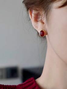 1 Pair Elegant Women Jewelry, Retro Niche Elegant Simple Exquisite Commuter Earrings, S925 Sterling Silver Earrings With Luxurious High-End Design