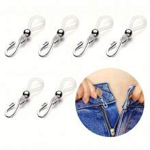 2/4/8/12/20pcs Pants Zipper Lock Adhesive Fastener Clips, Anti-Slip Denim Jeans Hanger Accessories, Garment Zipper Pulls - Multicolor - View 2