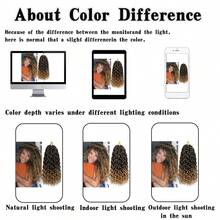 10/14/18/22 英寸卷曲钩针发 Go Go 卷曲钩针发 女士深波浪编织发，合成波西米亚钩针辫子水波钩针接发 - 漸變金色 - 查看 6