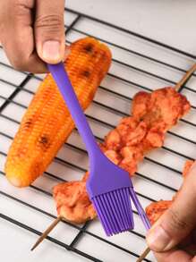 1PC/8 Inches Silicone Food Oil Brush, Extended Handle With One-Piece Molding,High Temperature Resistance Baking And Cooking Tools,Multiple Colors Available,Baking Supplies